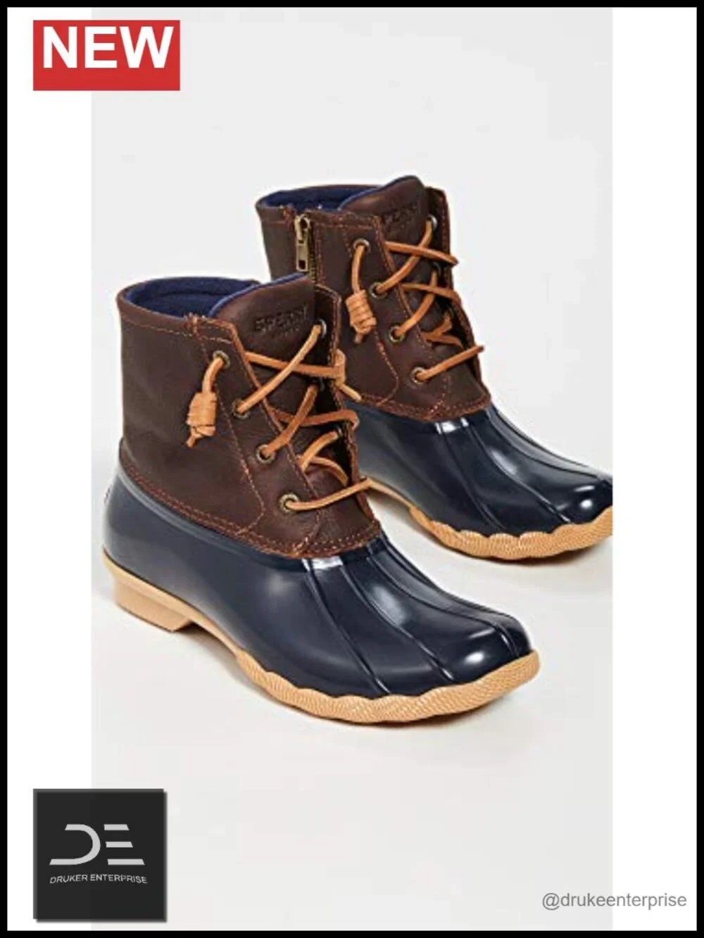 Sperry Saltwater Waterproof Rain Boot Ankle Duck Boot Leather